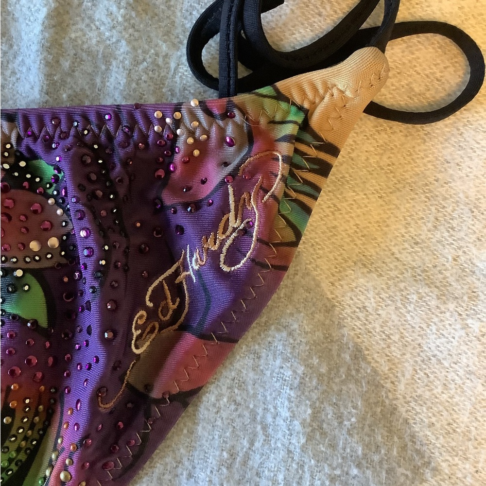 Vintage Ed Hardy Jeweled Skull Bikini Bottom Large NWT - Picture 4 of 6